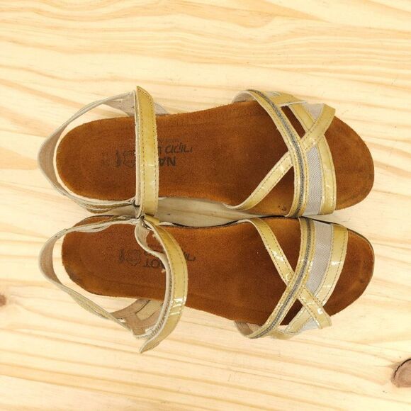 Naot Womens Sandals Sz 5 36 Tan Ankle Strap Open Toe Comfort Shoes Retro Y2K - Picture 3 of 9